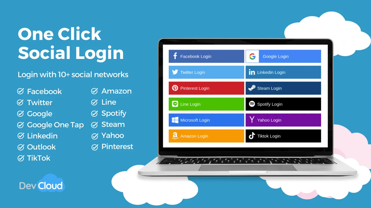 DevCloud Social Login screenshot